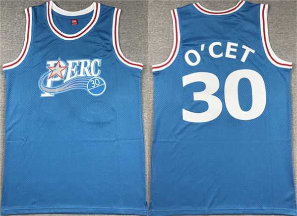 Men%27s Perc #30 O%27Cet Movie Blue Stitched Basketball jersey